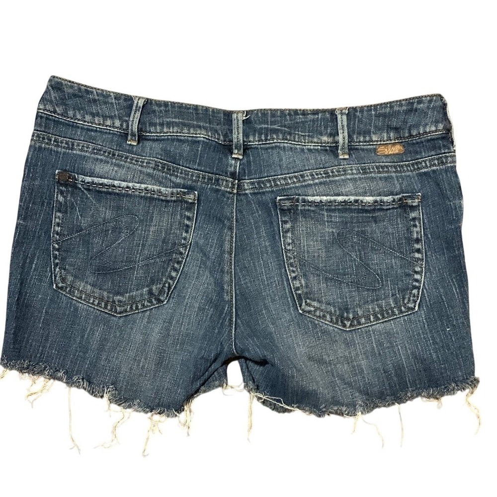 Western Glove Works‎ Julia Denim Shorts Raw Hem Blue Wash Womens Size 33/34